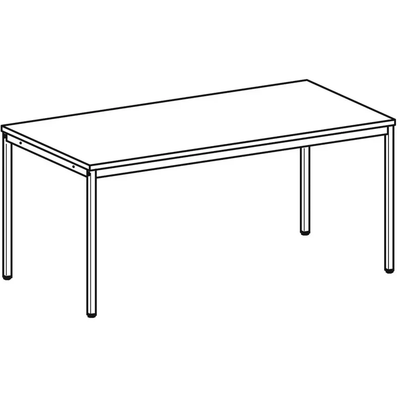 Schreibtisch, BxTxH 1600x800x720 mm, 4-Fuß-Gestell lichtgrau, Platte lichtgrau
