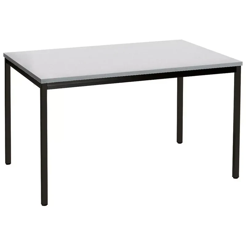 Besprechungstisch, BxTxH 1200x800x720 mm, Vierkantrohrgestell, Zarge/Beine schwarz, Tischplatte 25 mm, lichtgrau