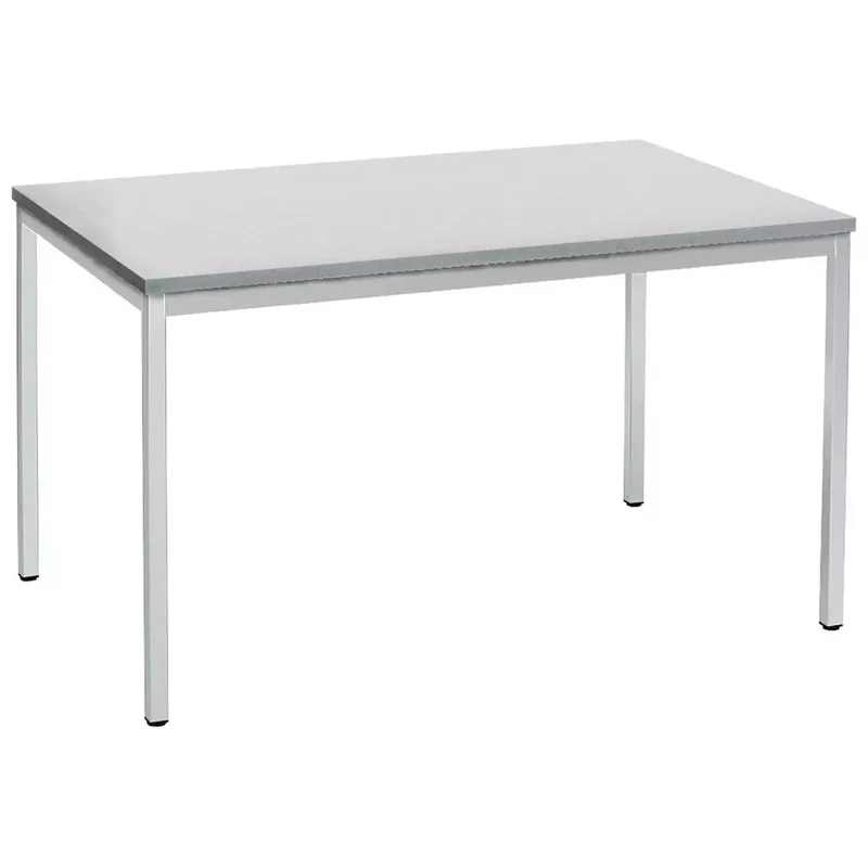 Besprechungstisch, BxTxH 1600x800x720 mm, Vierkantrohrgestell, Zarge/Beine lichtgrau, Tischplatte 25 mm, lichtgrau