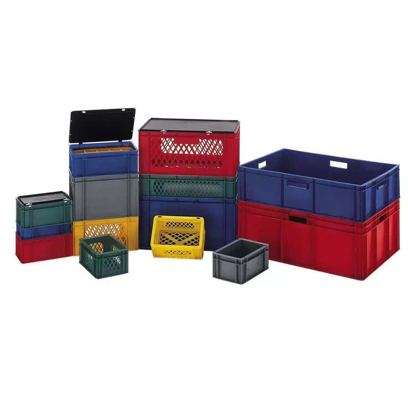 Euronormbehälter, PP, Boden +Wände geschlossen, Volumen 51l, LxBxH 600x400x270 mm, Farbegrün, VE 2 Stück