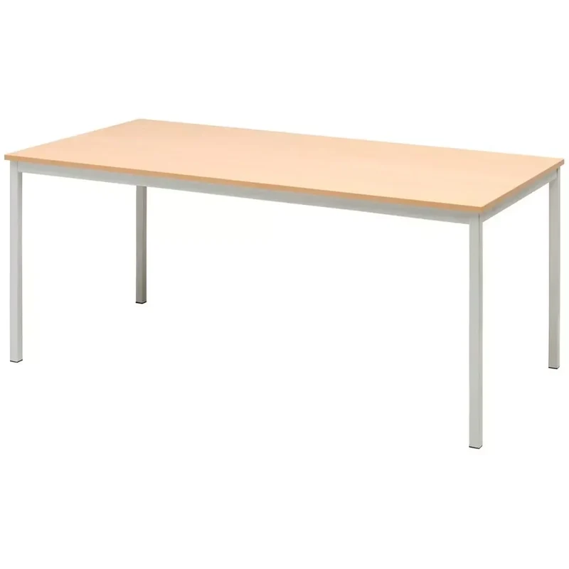 Tisch, BxTxH 1600x800x720 mm, Vierkantrohrgestell RAL 7035 lichtgrau, Tischplatte melaminharzbeschichtet buche
