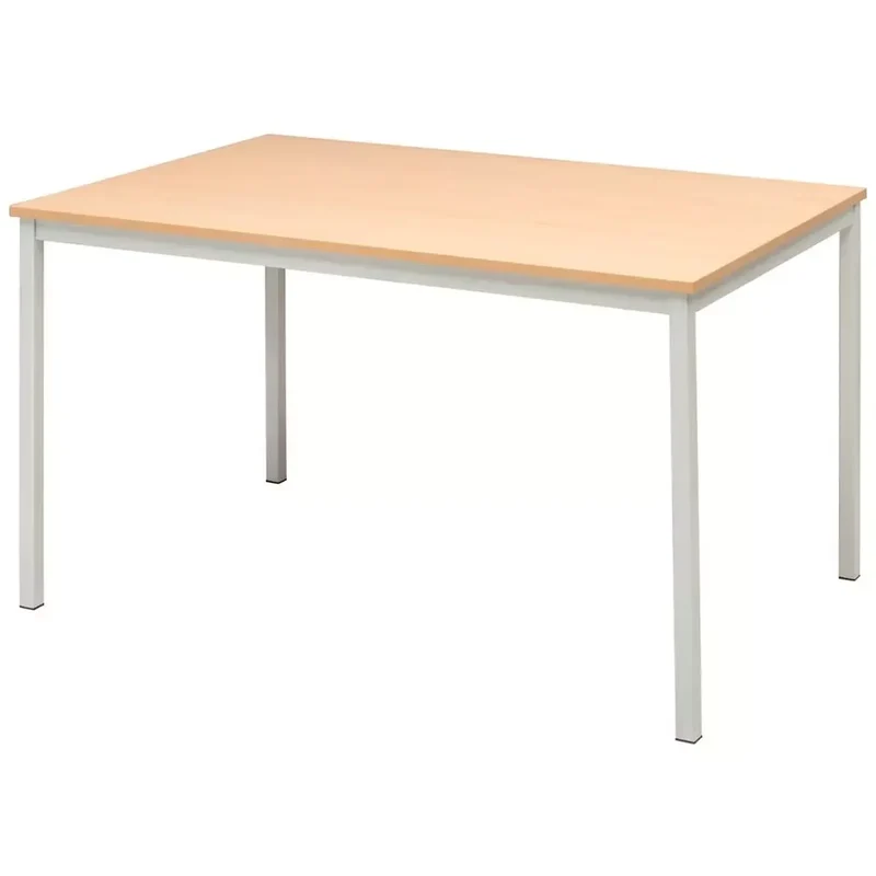 Tisch, BxTxH 1200x800x720 mm, Vierkantrohrgestell RAL 7035 lichtgrau, Tischplatte melaminharzbeschichtet buche