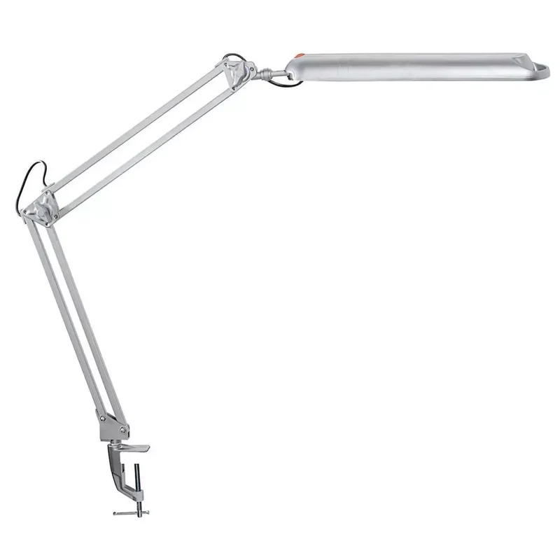 LED-Leuchte ATLANTIC, Klemmfuß, Leuchtenkopf 330x70 mm, Höhe 420 mm, 21 LEDs, 9 W, silber