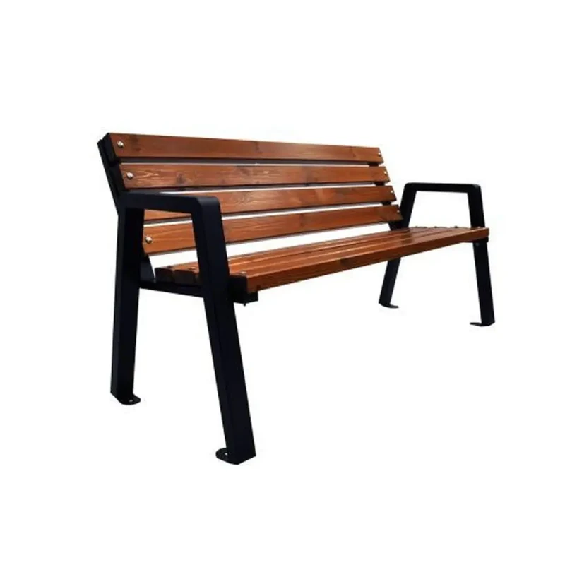 Bank Moderno 188 cm, mit Rückenlehne, braun, Gestell grau RAL 9006