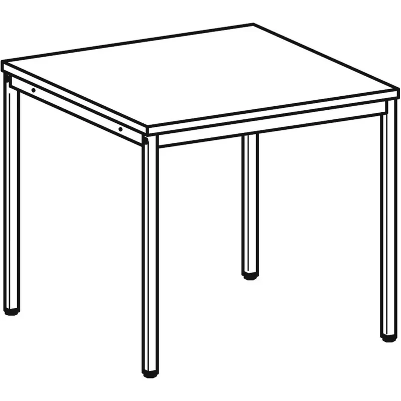 Schreibtisch, BxTxH 800x800x720 mm, 4-Fuß-Gestell lichtgrau,Platte weiß