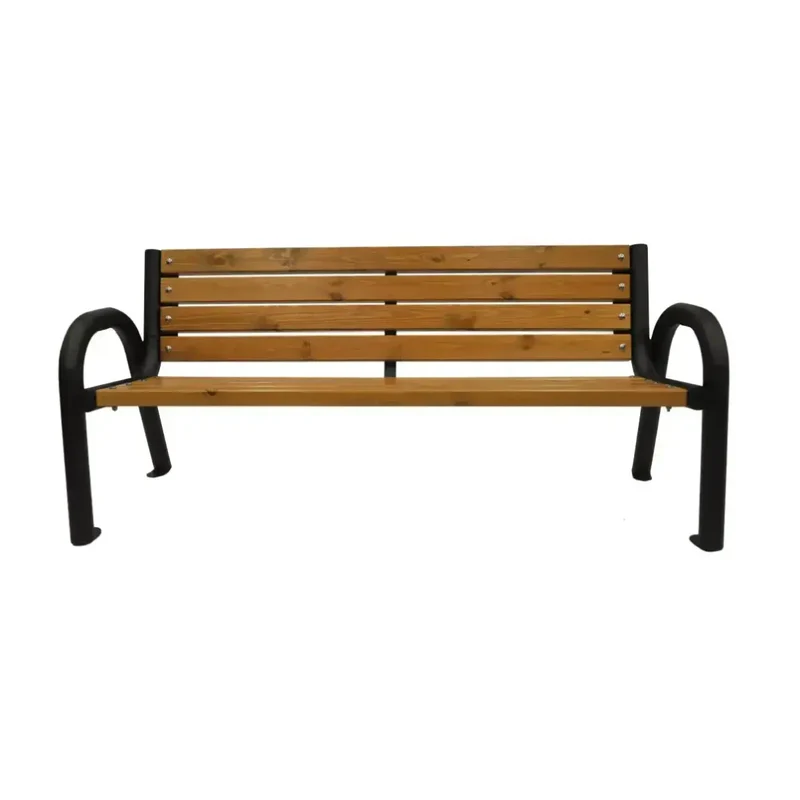 Bank Primario 150 cm, mit Rückenlehne, helle eiche, Gestell schwarz RAL 9005