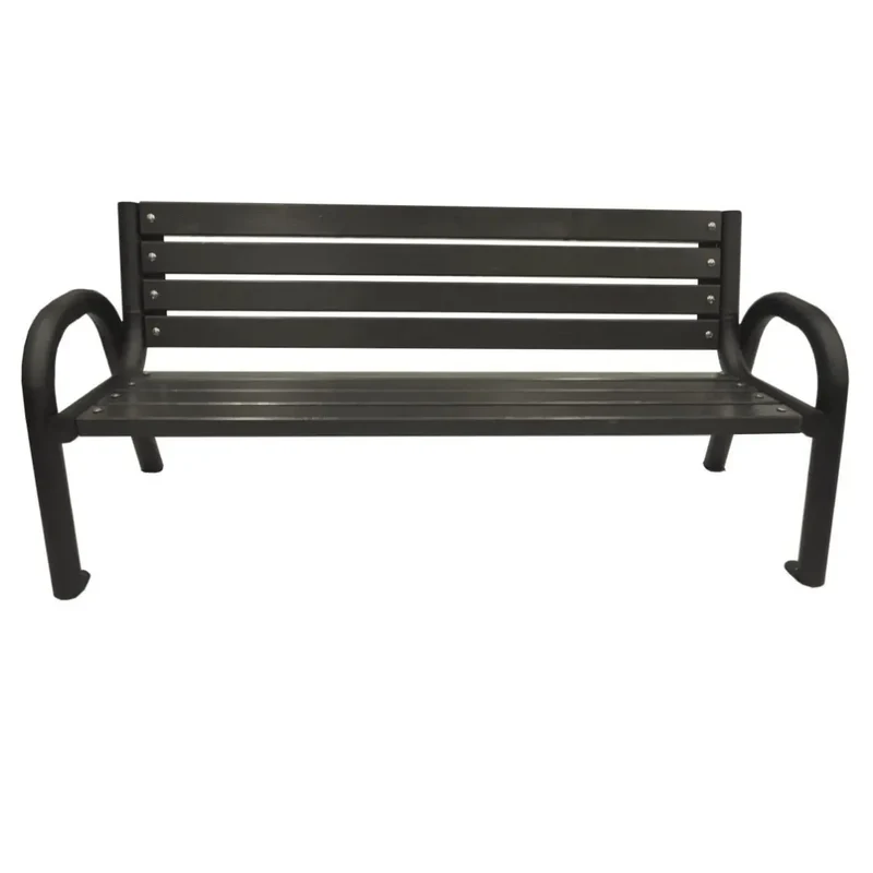 Bank Moderno 163 cm, mit Rückenlehne, palisander, Gestell grau RAL 9006