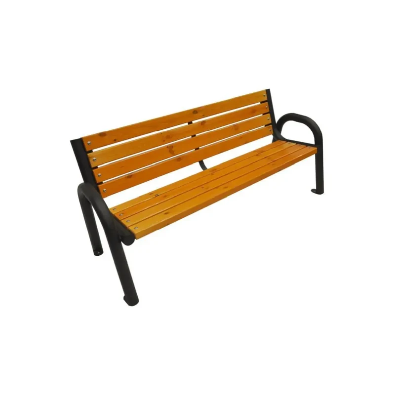 Bank Posener 117 cm, mit Rückenlehne, pinie, Gestell schwarz RAL 9005
