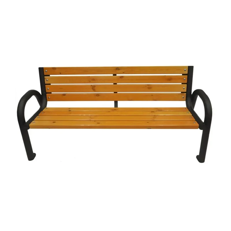 Bank Posener 117 cm, mit Rückenlehne, pinie, Gestell schwarz RAL 9005