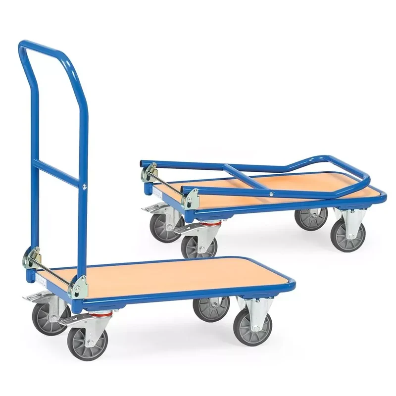 Klappwagen, Ladefläche LxB 900x600 mm, Außenmaße LxBxH 995x620x965 mm, Traglast 250 kg, RAL 5007 brillantblau