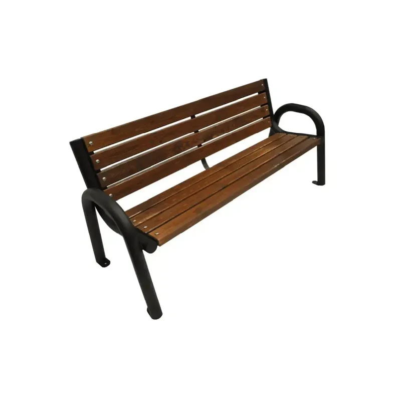 Bank Moderno 163 cm, mit Rückenlehne, braun, Gestell grau RAL 9006