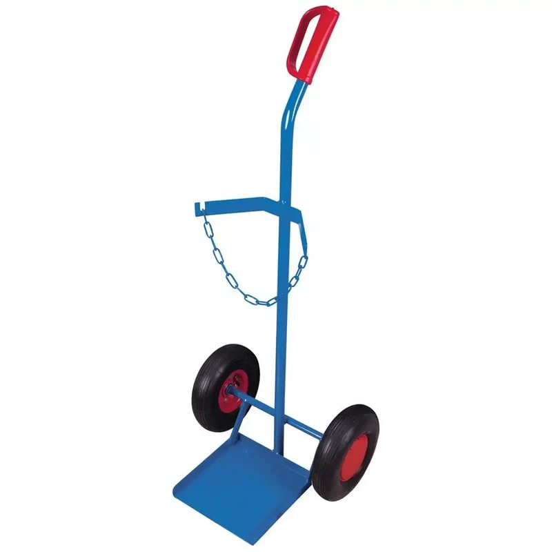 Stahlflaschenkarre, für 1 Stahlflasche 40/50 l, BxTxH 465x450x1185 mm, Traglast 100 kg, Luftbereifung
