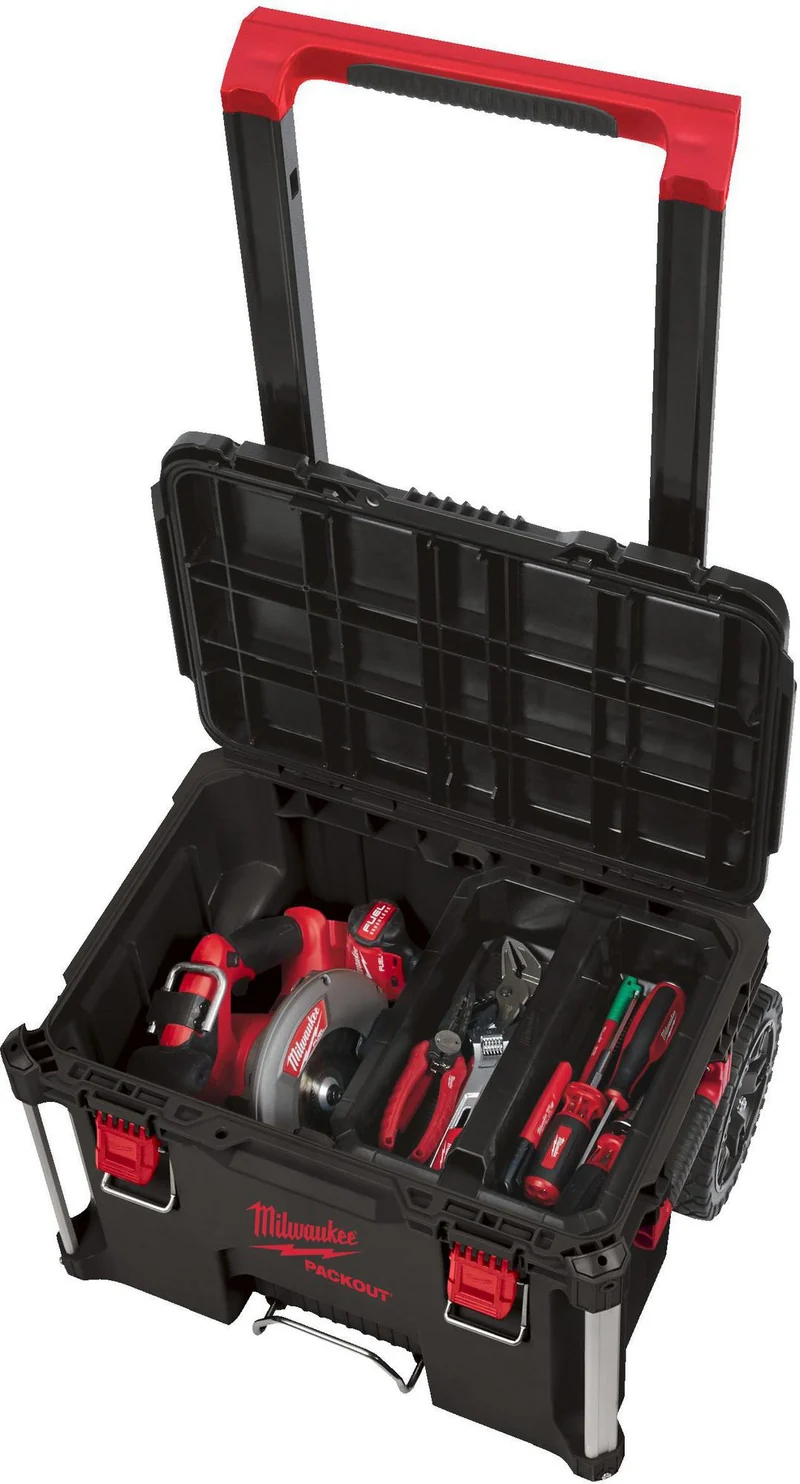 MILWAUKEE PACKOUT™ Trolleykoffer – 113 kg Nutzlast, IP65, 650 x 561 x 472 mm