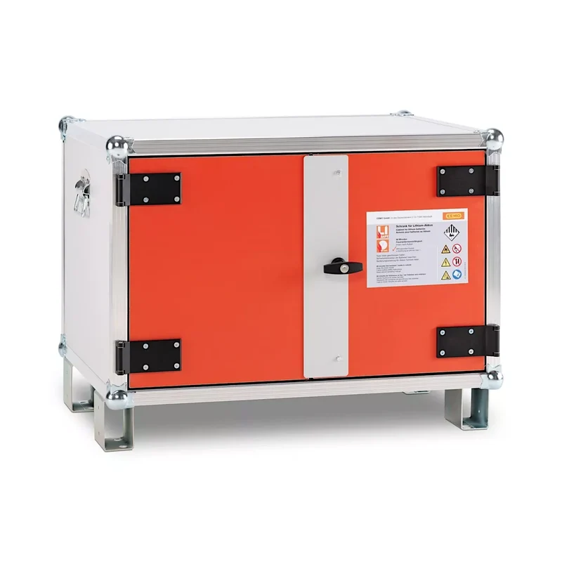 Akku-Ladeschrank, Li-SAFE 8/5 Basic, L.800 x B.660 x H.620 mm, 1 vier-fach 230 V Steckdose, Stapelfüßen, Rauchmelder und Lüftung