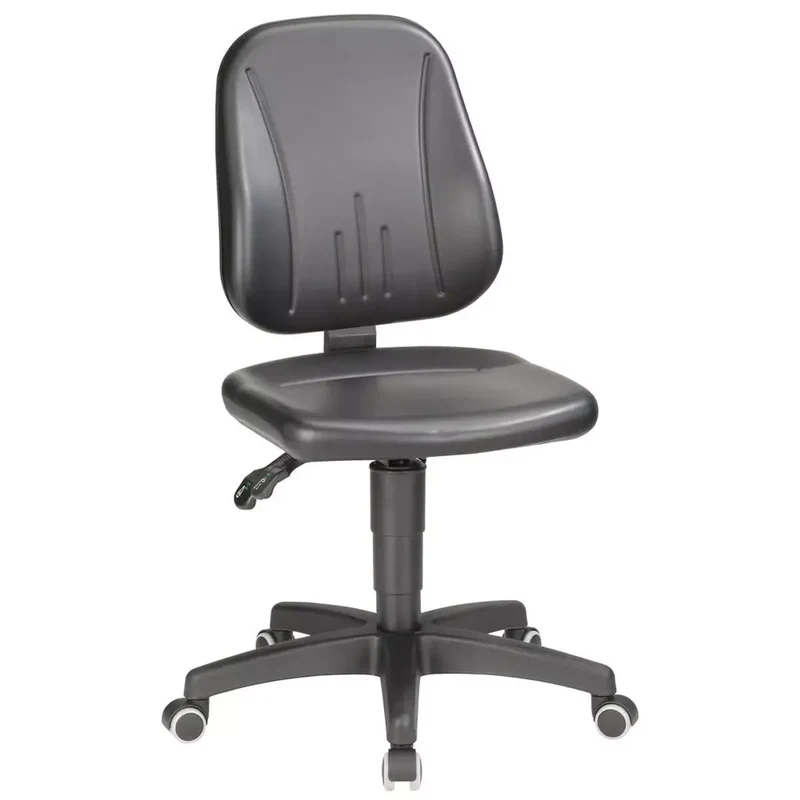 Arbeitsdrehstuhl, Sitz Höhe 440-620 mm, Kunstleder schwarz, mit Rollen