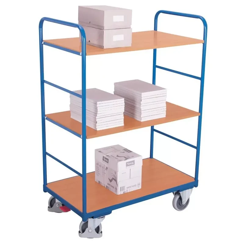 Etagenwagen, 3 Ladeflächen LxB1000x600 mm, Außenmaße LxBxH1060x600x1530 mm, Trag