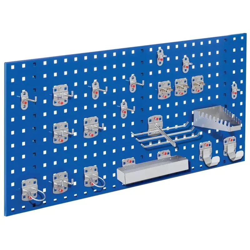Einsteigerset, bestehend aus 1Lochplatte 1000x450 mm und 21-teiligem Werkzeughaltersortiment, RAL 5010