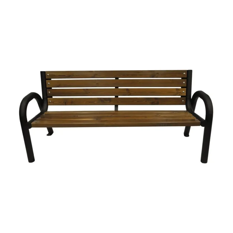Bank Primario 225 cm, mit Rückenlehne, walnuss, Gestell schwarz RAL 9005