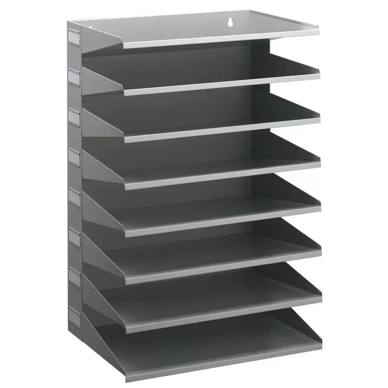 Metall-Sortierablage, BxTxH 360x250x540 mm, 8 Fächer DIN A4,grau