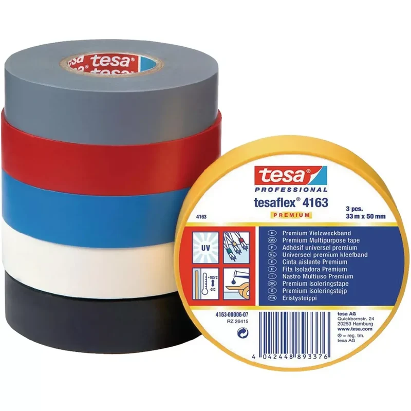Isolierband tesaflex 4163, Weich-PVC, 33 m x 50 mm, schwarz