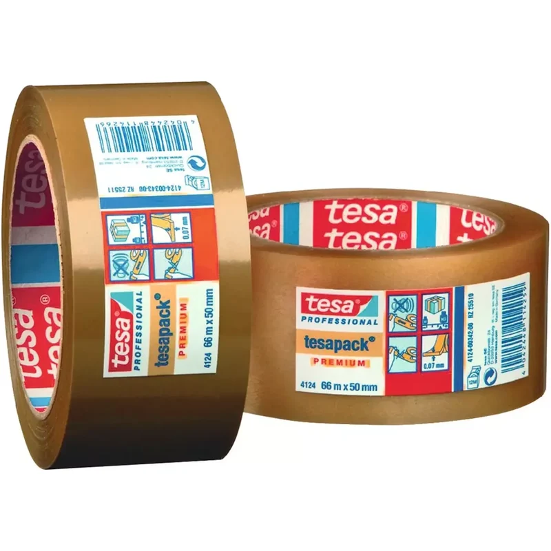 PVC-Verpackungsklebeband tesapack 4124, 66 m x 50 mm, chamois