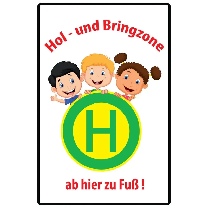 Kinderhinweisschild HBZ-2 Hol- und Bringzone 1000 x 650 mm