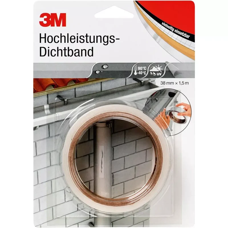 Hochleistungs-Dichtband L.1,5m x B.38mm Rl. schwarz
