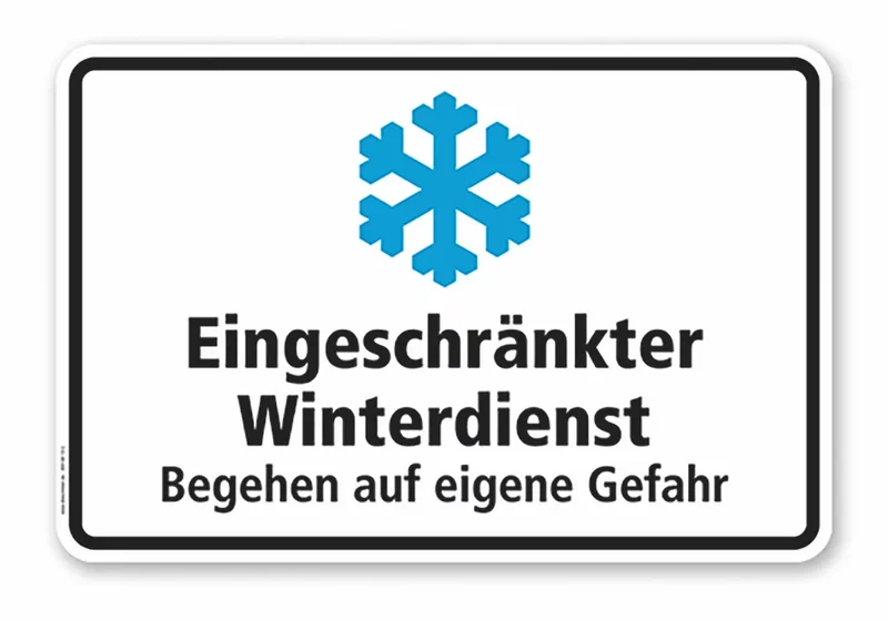 WH-W-15 - Eingeschränkter Winterdienst Begehen auf eigene Gefahr, RA2