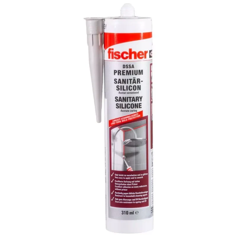 fischer Sanitärsilicon DSSA transparent 310 ml (12 Stück)