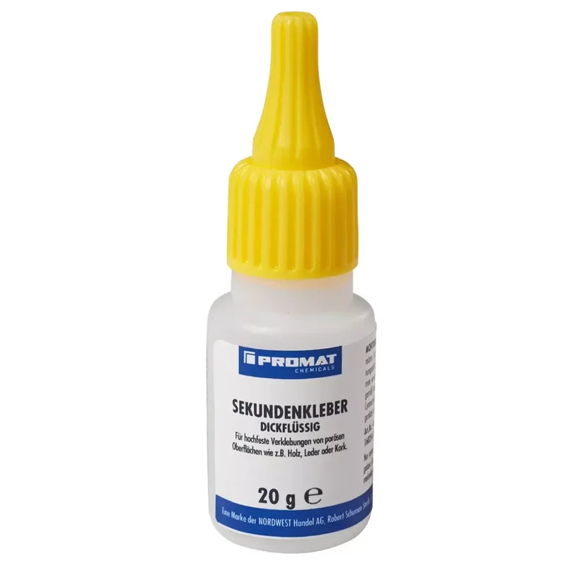 Sekundenkleber, Inhalt 20 g, für raue Oberflächen, für Holz/Gummi/Keramik, Flasche