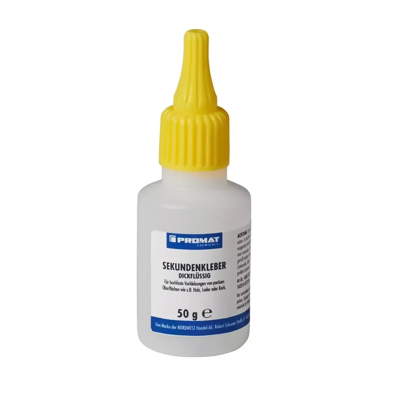 Sekundenkleber, Inhalt 50 g, dickflüssig, für Holz/Gummi/Keramik, Flasche