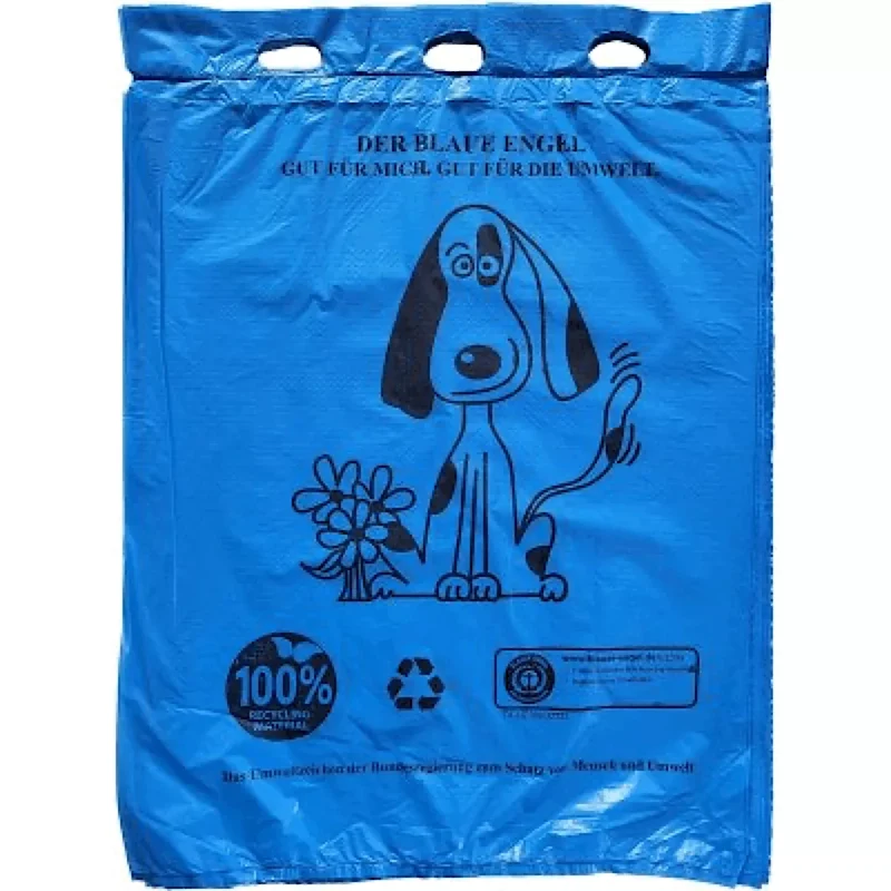Hundekotbeutel Br. 250 x L. 310 mm, Dicke 20µ, blau, geblockt, (VE 30.000 Beutel)