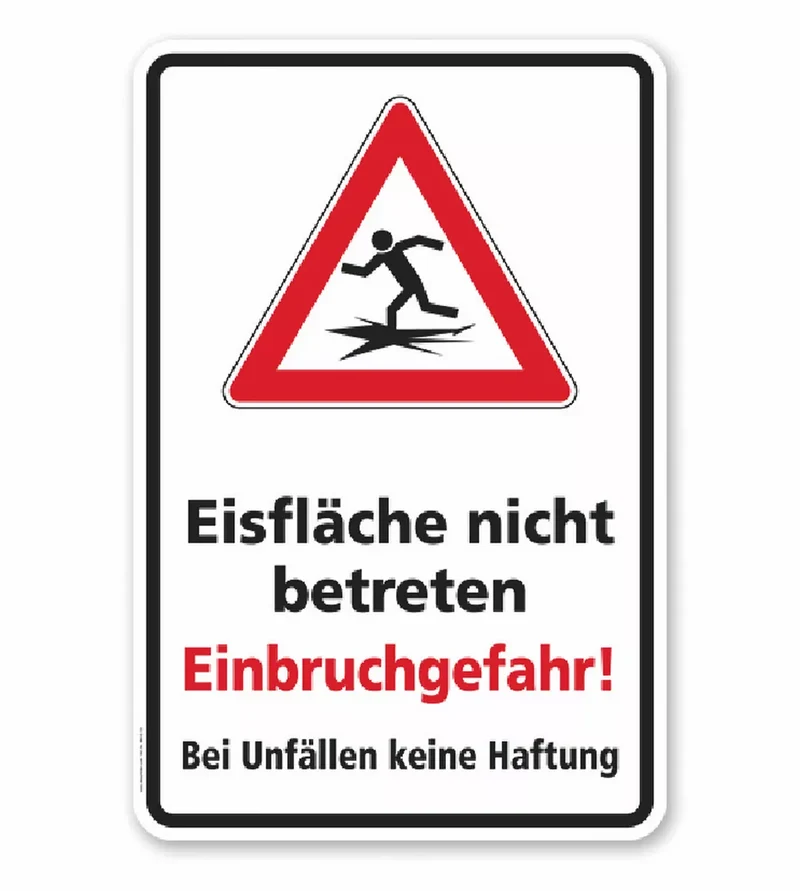 WH-E-13 - Eisfläche nicht betreten Einbruchgefahr! Bei Unfällen keine Haftung, RA2