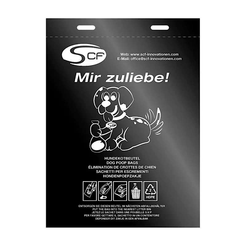 Hundekotbeutel Br. 250 x L. 320 mm, Dicke 15µ, schwarz, geblockt, (VE 48.000 Beutel)