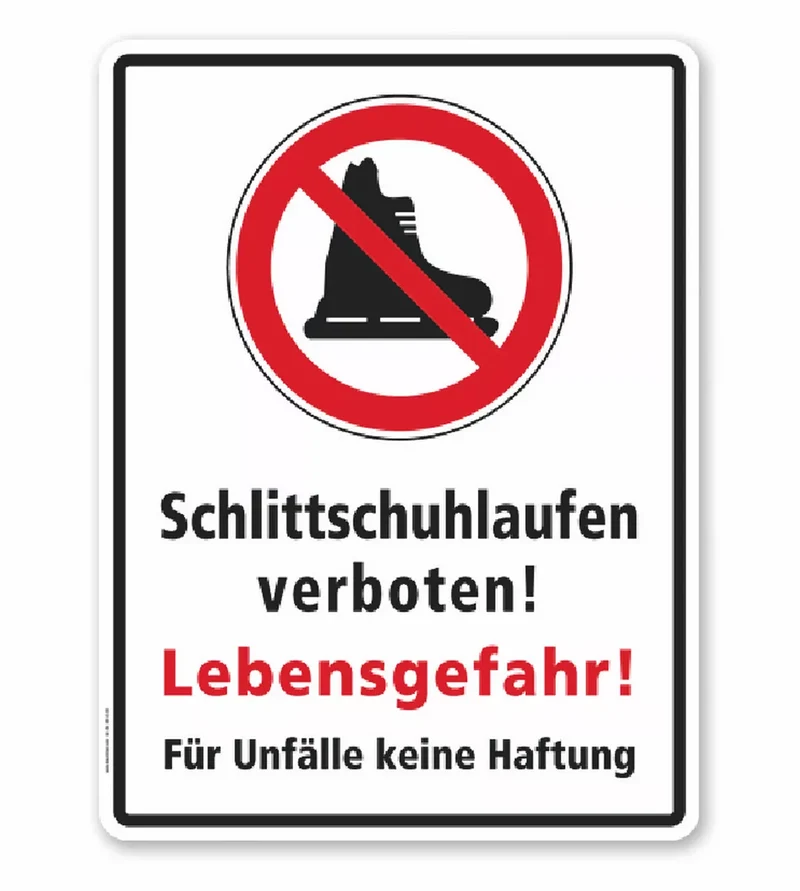 WH-E-09 - Schlittschuhlaufen verboten! Lebensgefahr! Für Unfälle keine Haftung, RA2