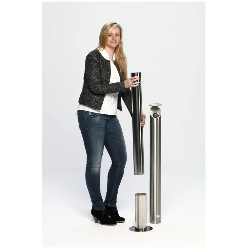 Aschersäule H 103 Edelstahl matt