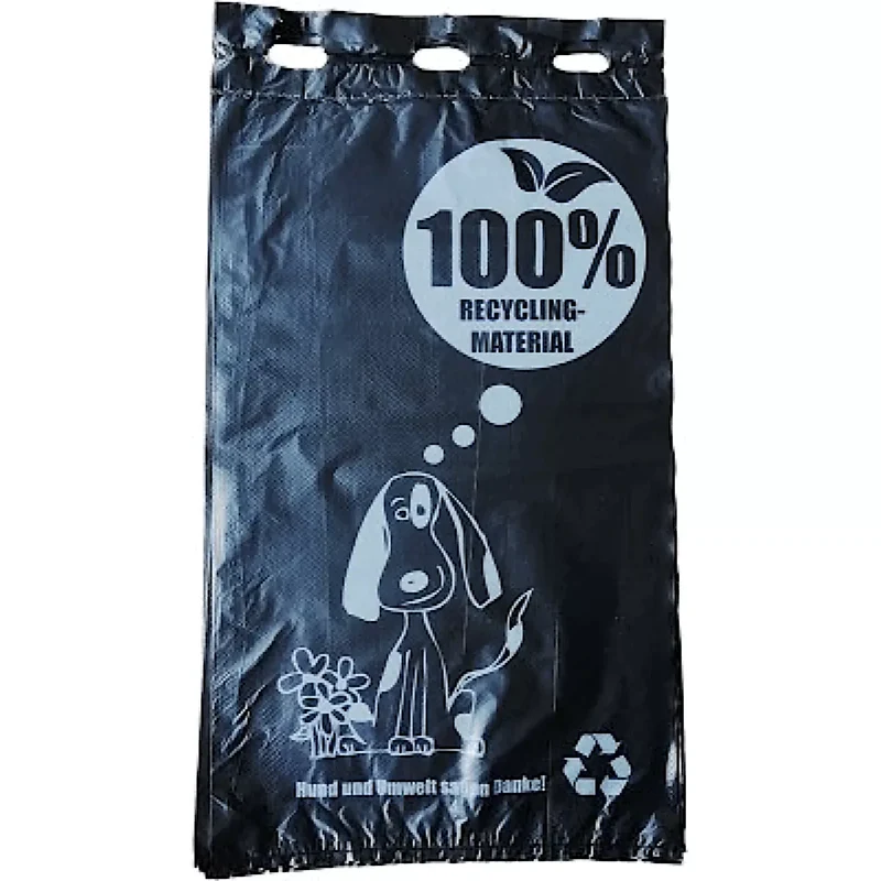 Hundekotbeutel Br. 200 x L. 340 mm, Dicke 20µ, schwarz, geblockt, (VE 50.000 Beutel)