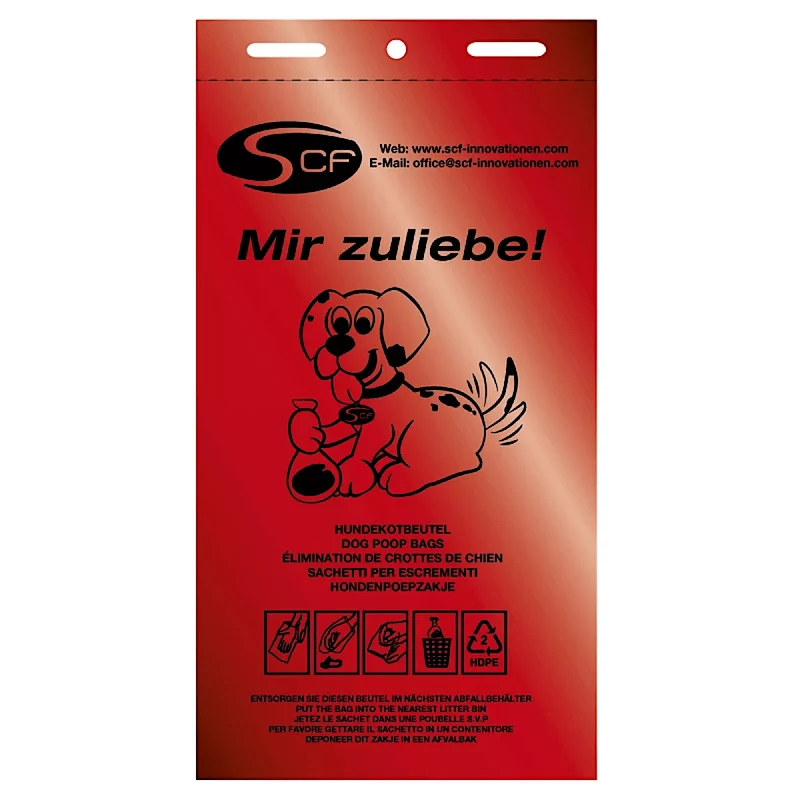 Hundekotbeutel Br. 200 x L. 320 mm, Dicke 15µ, rot, geblockt, (VE 30.000 Beutel)