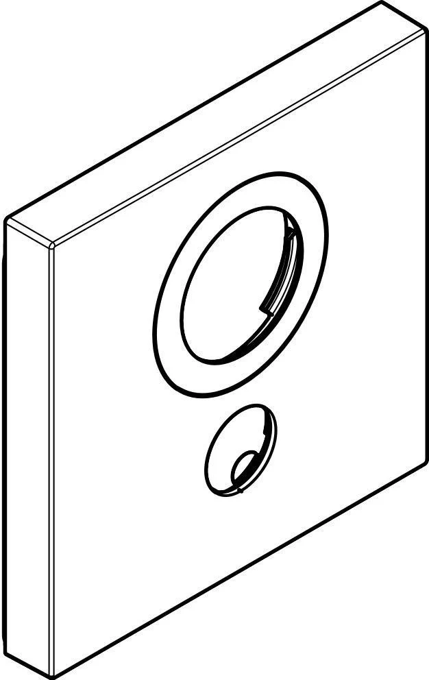 Hansgrohe Rosette 155/155 mm für vertauschte Anschlüsse – Glas Thermostat UP 1 V, Weiß/Chrom