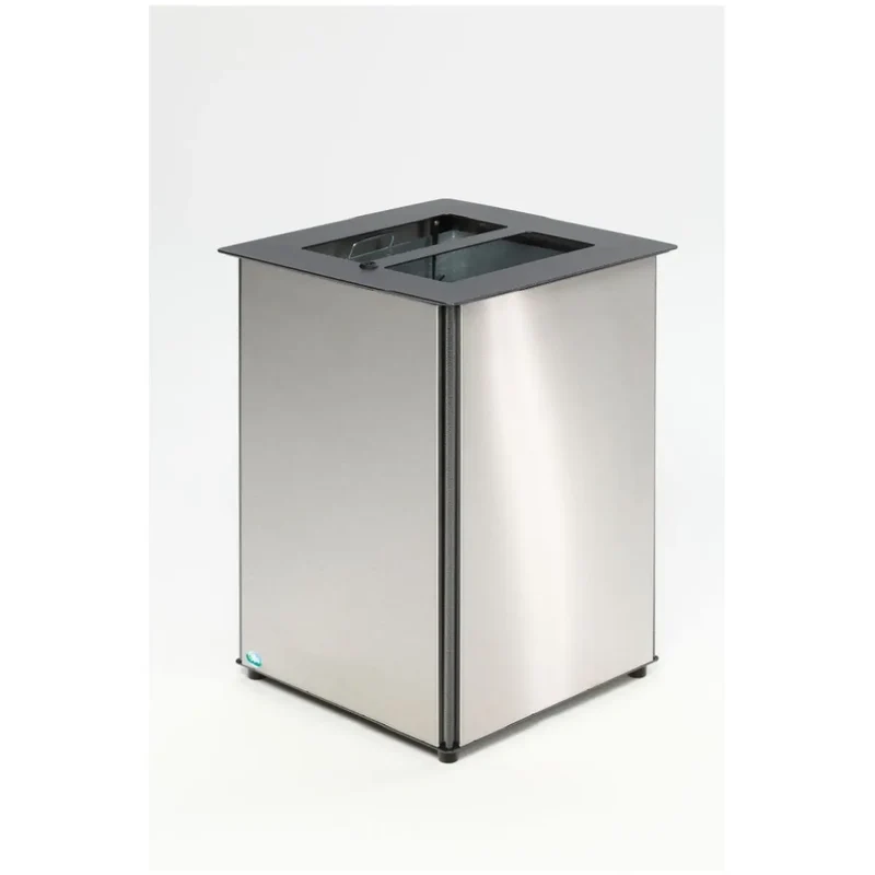 Abfallbehälter AB 02 Edelstahl/antik-silber
