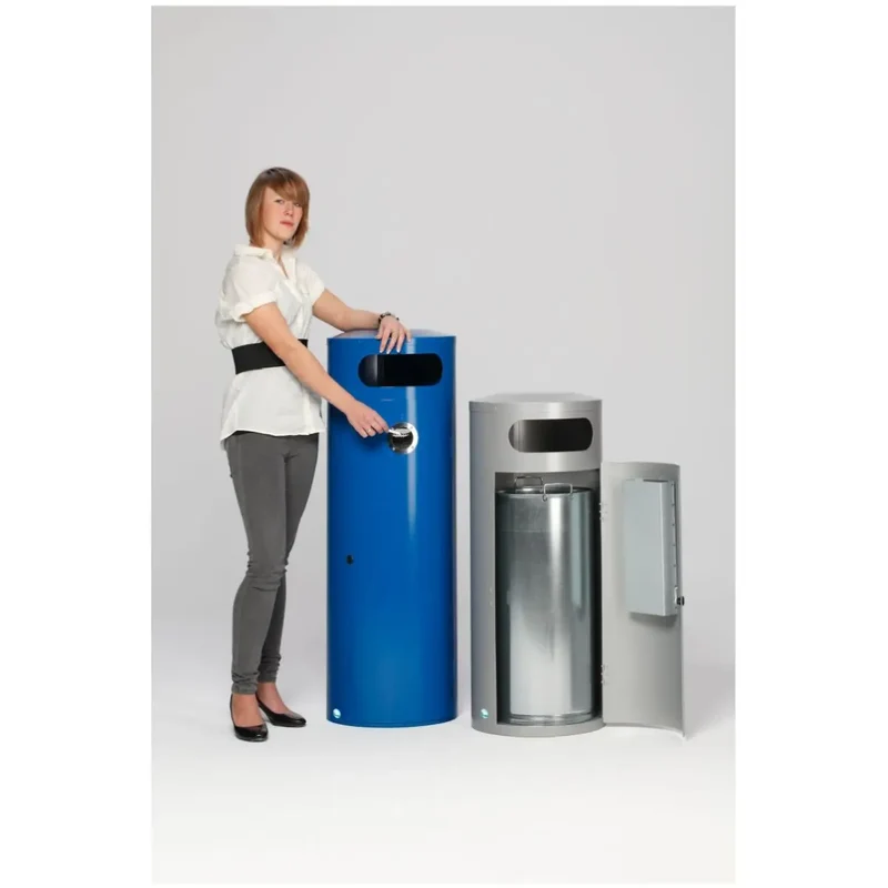 Abfallsammler mit Ascher KS 90 silber