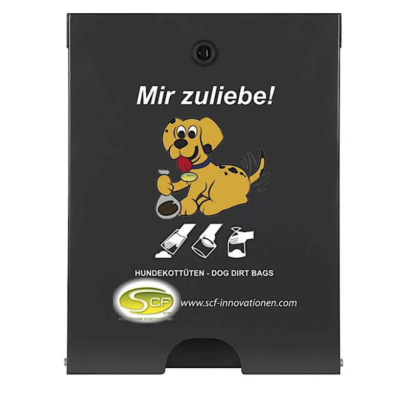 Hundekotbeutelspender Flexi, aus feuerverzinkter Stahl, pulverbeschichtet, schwarzgrau 7021