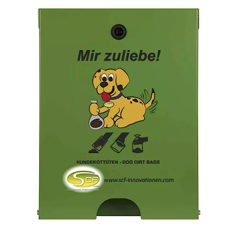 Hundekotbeutelspender Flexi, aus feuerverzinkter Stahl, pulverbeschichtet, maigrün 6017