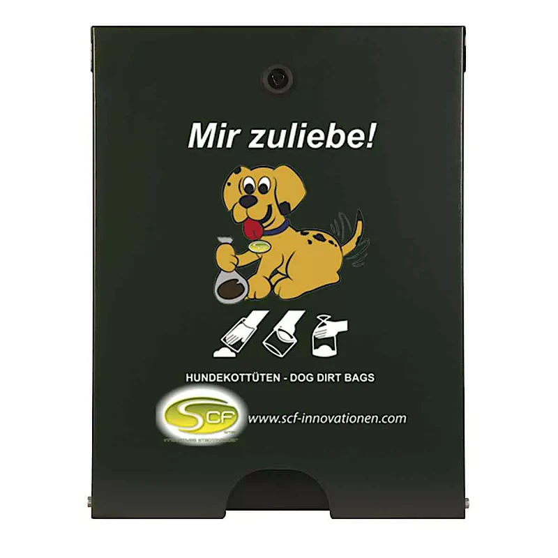 Hundekotbeutelspender Flexi, aus feuerverzinkter Stahl, pulverbeschichtet, tannengrün 6009