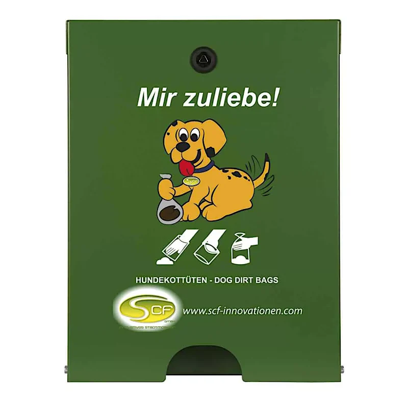 Hundekotbeutelspender Flexi, aus feuerverzinkter Stahl, pulverbeschichtet, laubgrün 6002