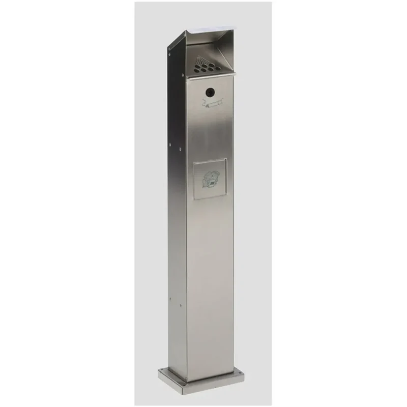 Ascher Abfallsammler Standsäule SG 115 Edelstahl