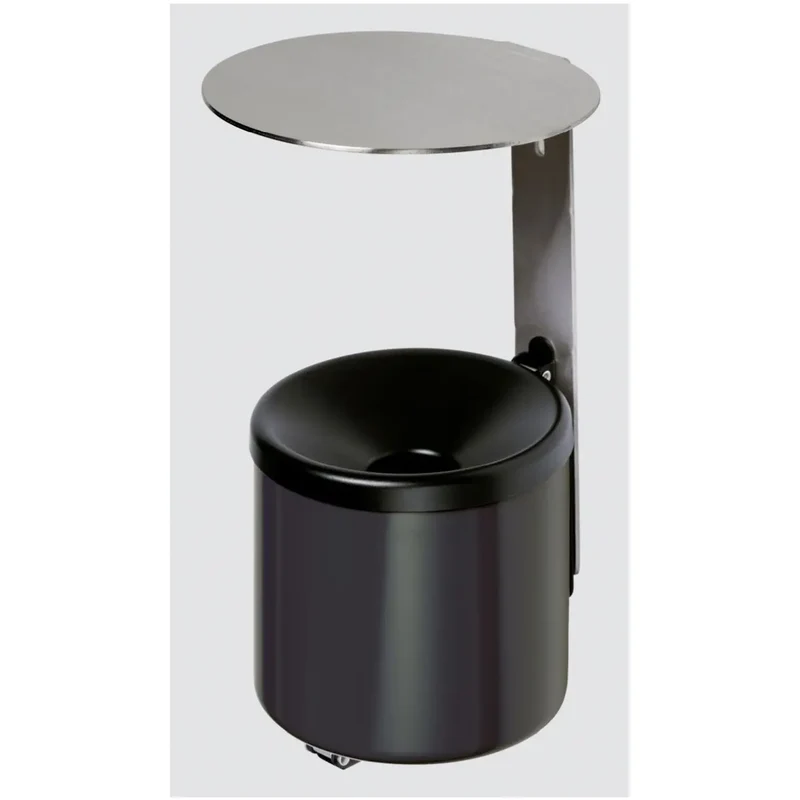 Wandascher WH 10 schwarz mit Edelstahl-Dach