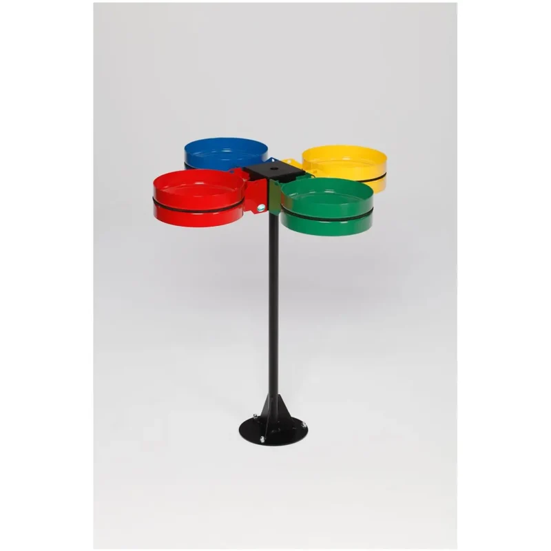Müllsackhalter 3-fachStandgerät in Plastik rot