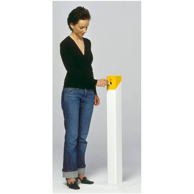Ascher-Standsäule SG 105 E Korpus weiß - Kopfteil gelb