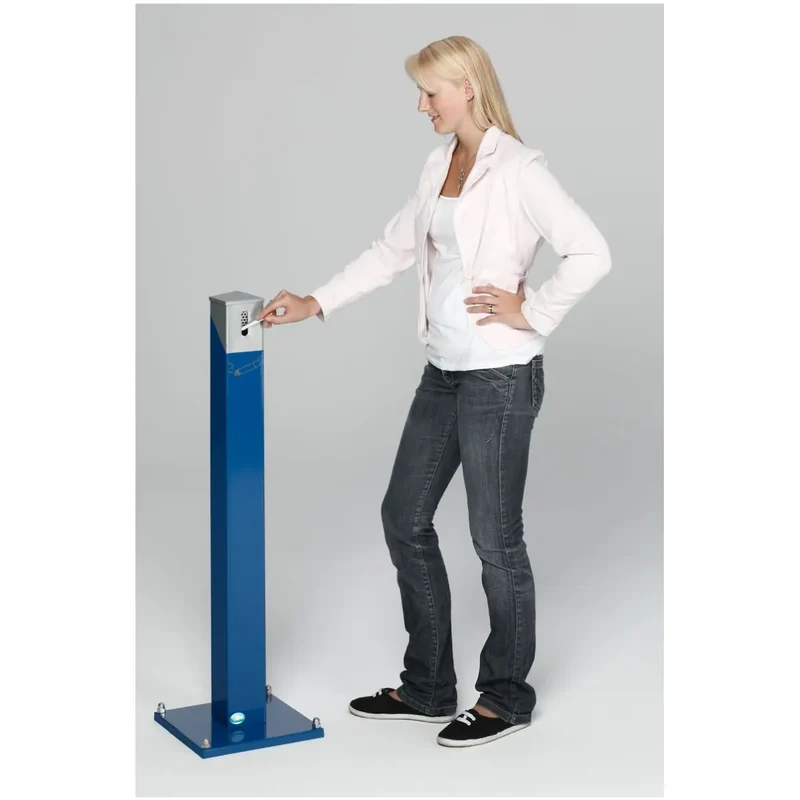 Ascher-Standsäule SG 105 E Korpus enzianblau - Kopfteil silber